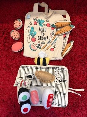 2 Seedling Littles: "Way to Grow" Tote with Veggies & “Let’s Roll! I love sushi”